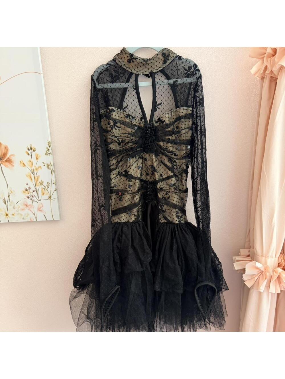 Vintage inspired black fairy costume dress